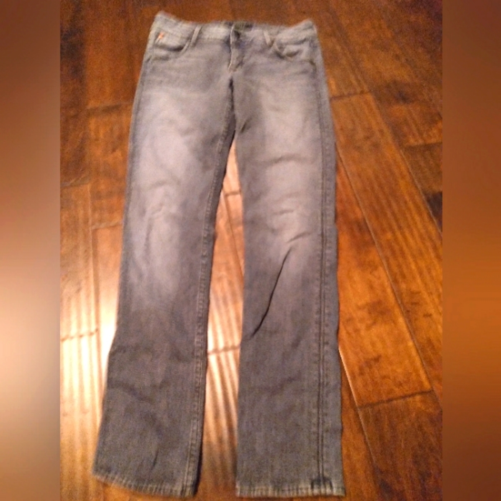 Classic Light‎ Gray Straight Leg Denim Jeans Casual Everyday Wear